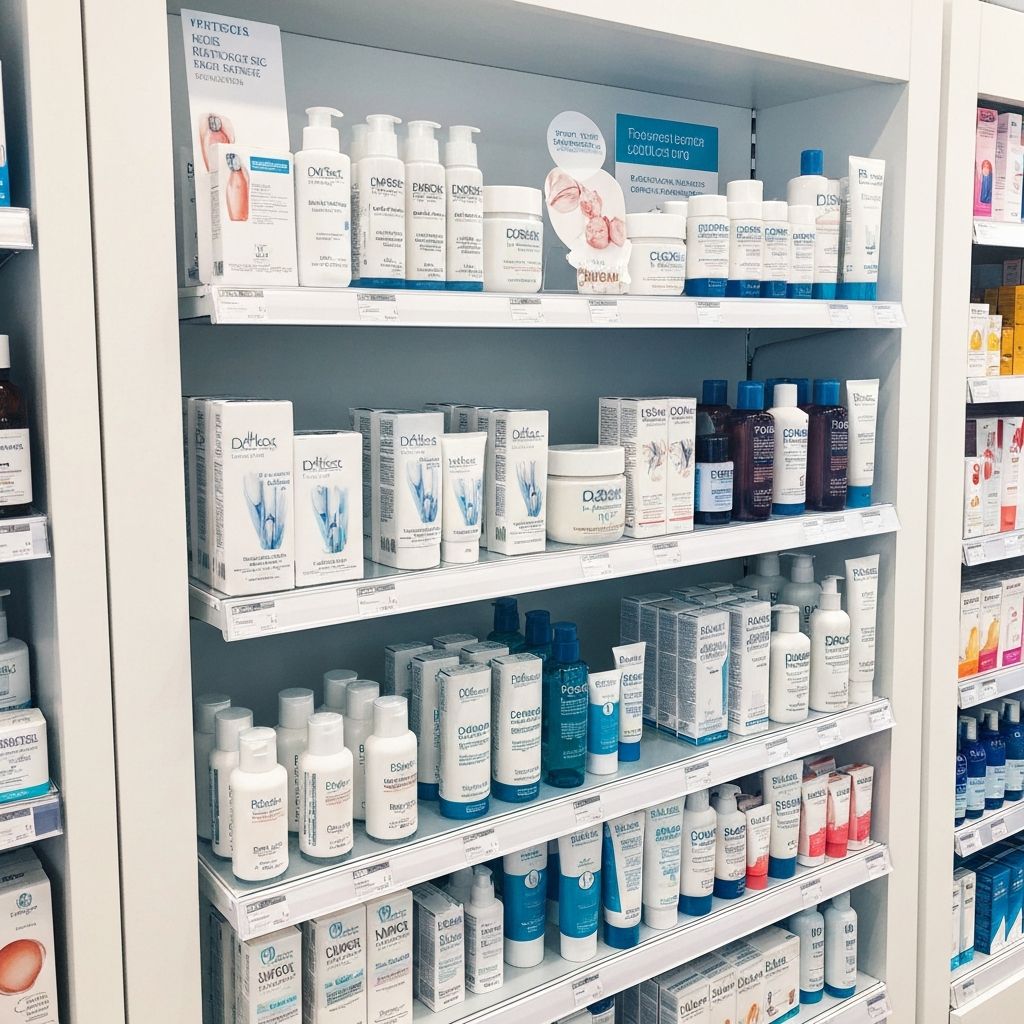 Products on retail shelf